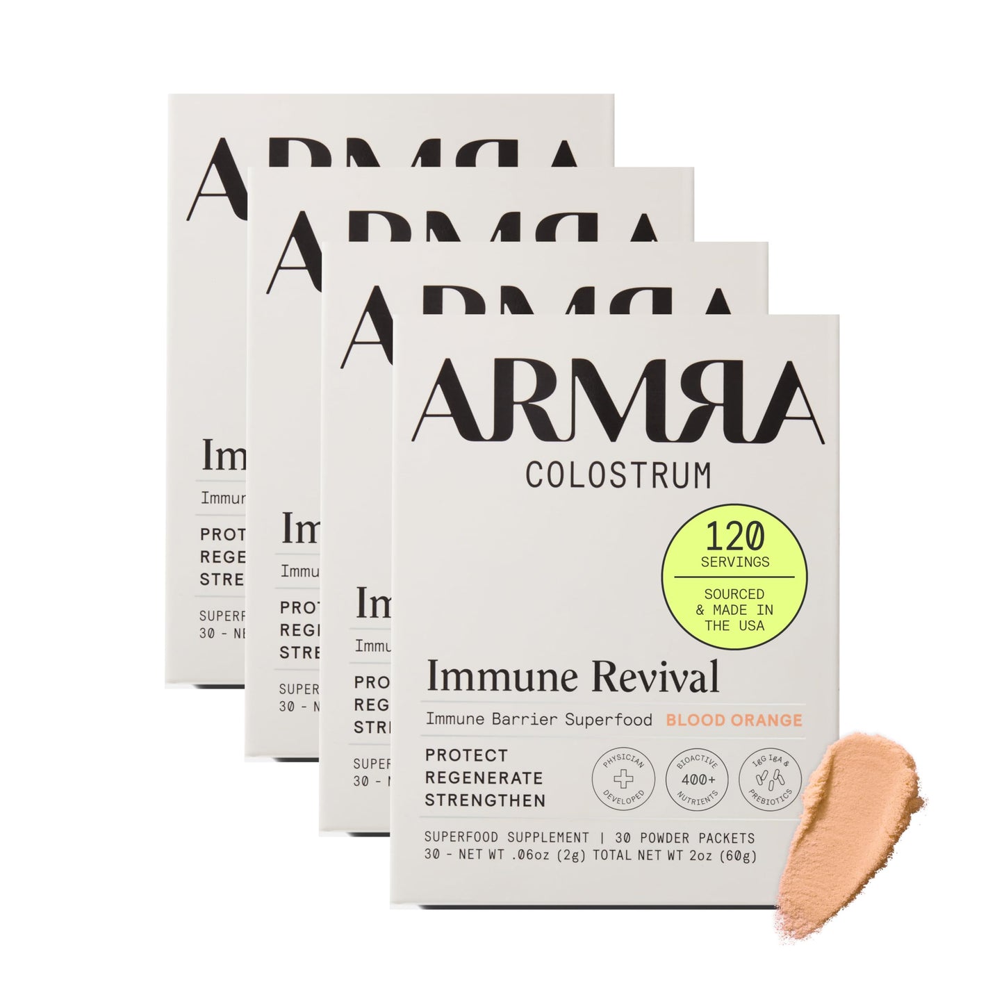 ARMRA Colostrum™ Premium Powder, Grass Fed, Gut Health Bloating Immunity Skin & Hair, Contains 400+ Bioactive Nutrients, Potent Bioavailable, Keto, Gluten & Fat Free (Blood Orange 30｜Blood Orange 60) ARMRABuy Supplements Australia