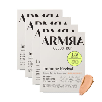 ARMRA Colostrum™ Premium Powder, Grass Fed, Gut Health Bloating Immunity Skin & Hair, Contains 400+ Bioactive Nutrients, Potent Bioavailable, Keto, Gluten & Fat Free (Blood Orange 30｜Blood Orange 60) ARMRABuy Supplements Australia