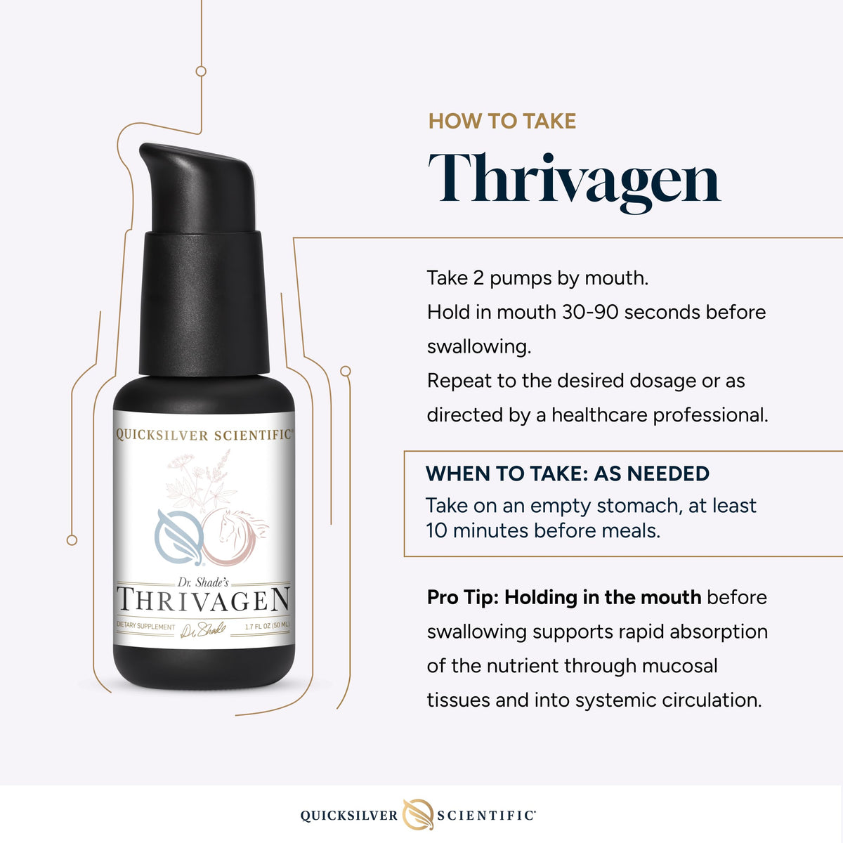 Quicksilver Scientific Thrivagen - Women's Health Supplement with 15 Energy, Hormone Balance & Adrenal Support Botanicals - Adaptogenic Herbs with Shatavari, Rhodiola & Maca Root (1.7oz / 50ml) Quicksilver ScientificBuy Supplements Australia