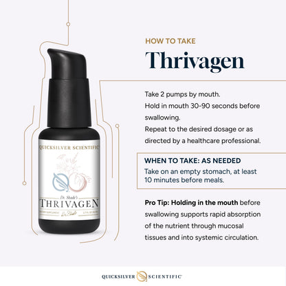 Quicksilver Scientific Thrivagen - Women's Health Supplement with 15 Energy, Hormone Balance & Adrenal Support Botanicals - Adaptogenic Herbs with Shatavari, Rhodiola & Maca Root (1.7oz / 50ml) Quicksilver ScientificBuy Supplements Australia