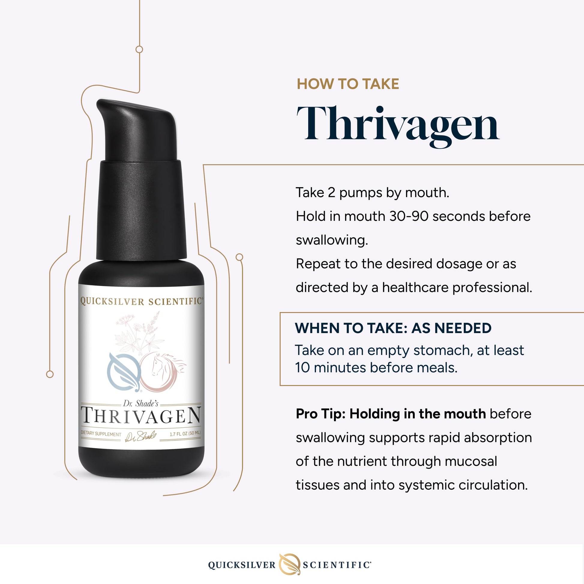 Quicksilver Scientific Thrivagen - Women's Health Supplement with 15 Energy, Hormone Balance & Adrenal Support Botanicals - Adaptogenic Herbs with Shatavari, Rhodiola & Maca Root (1.7oz / 50ml) Quicksilver ScientificBuy Supplements Australia