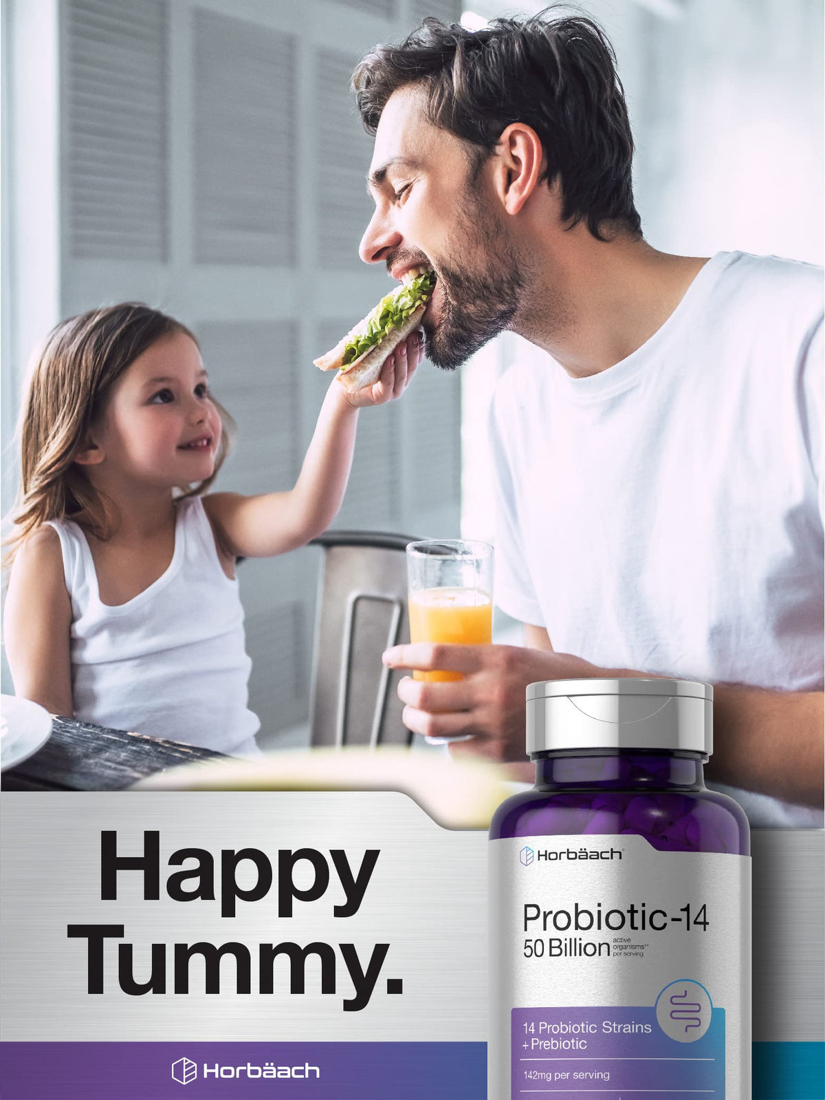 Horbäach Probiotics with Prebiotics | 60 Capsules | 50 Billion Active Organisms | Non-GMO HorbäachBuy Supplements Australia