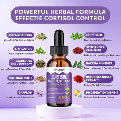 Cortisol Supplement Liquid Drops, Hormone Balance for Women Men Cortisol Detox with Magnesium Glycinate, L-Theanine, Rhodiola Rosea, Ashwagandha, Phosphatidylserine, Mood Focus, Sleep Support, 2 Fl Oz CNCHEFBuy Supplements Australia