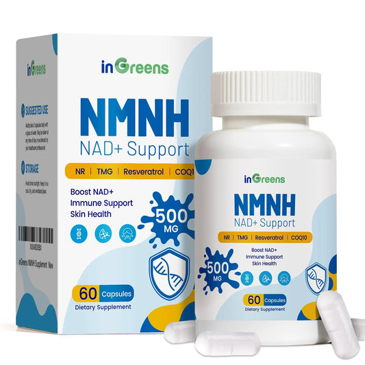 500mg NMNH, NMN Supplement Alternative with NR, TMG, Resveratrol, COQ10, NAD Supplement, Anti Aging, Energy, Boost NAD+ Levels, 60 Capsules inGreensBuy Supplements Australia
