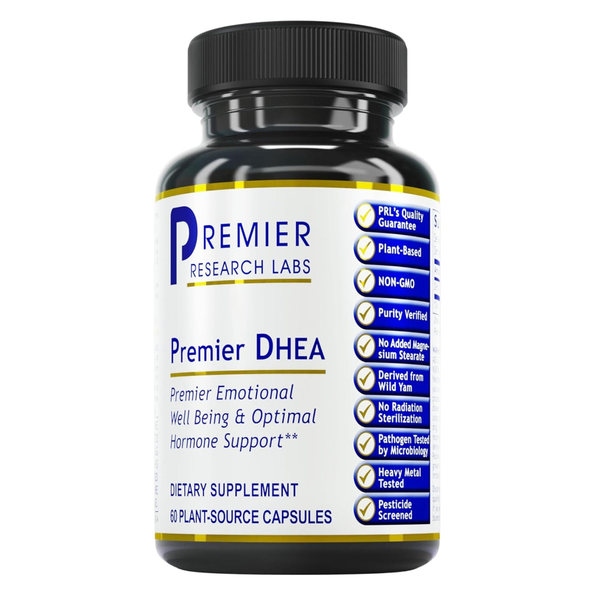 Premier Research Labs Premier DHEA - DHEA Supplement for Women & Men, Pure DHEA 25mg, Hormone Support for Healthy Aging, Wild Yam DHEA, Vegan Friendly - 60 Vegetarian Capsules Premier Research LabsBuy Supplements Australia