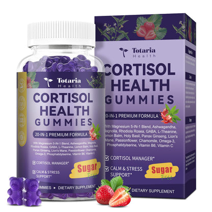Cortisol Supplements for Women & Men 20-in-1 Cortisol Gummies with Ashwagandha Rhodiola Rosea Magnesium Phosphatidylserine Calm Focus Mood Support Healthy Cortisol Levels 30 Day Supply TotariaBuy Supplements Australia