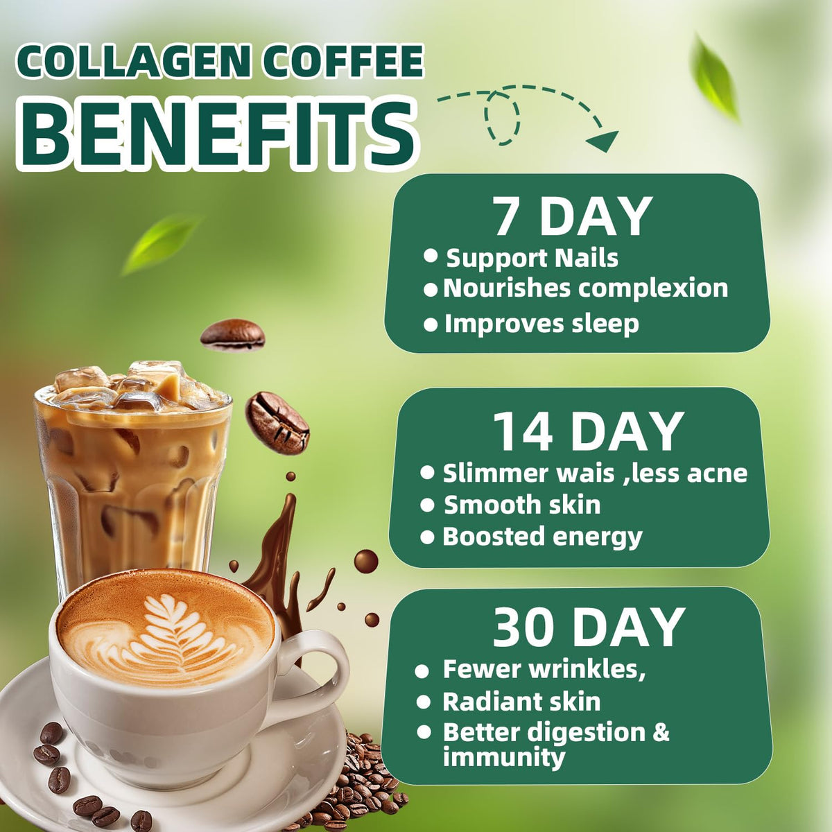 Skiseoy 20x Collagen Chia Coffee - 11-in-1 Coffee Shape Mix with L-Glutathione for Skin, Hair, Joints - Boost Energy and Focus, Vegan Friendly, 45 Servings SkiseoyBuy Supplements Australia