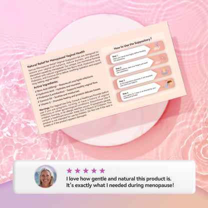 Vetrue Menopause Relief Vaginal Suppositories, Non-Hormonal, All-Natural Formula with Boric Acid, Hyaluronic Acid, Probiotics, Coconut Oil & Vitamin E, Soothes Vaginal Dryness & Discomfort(12 Inserts) vetrueBuy Supplements Australia