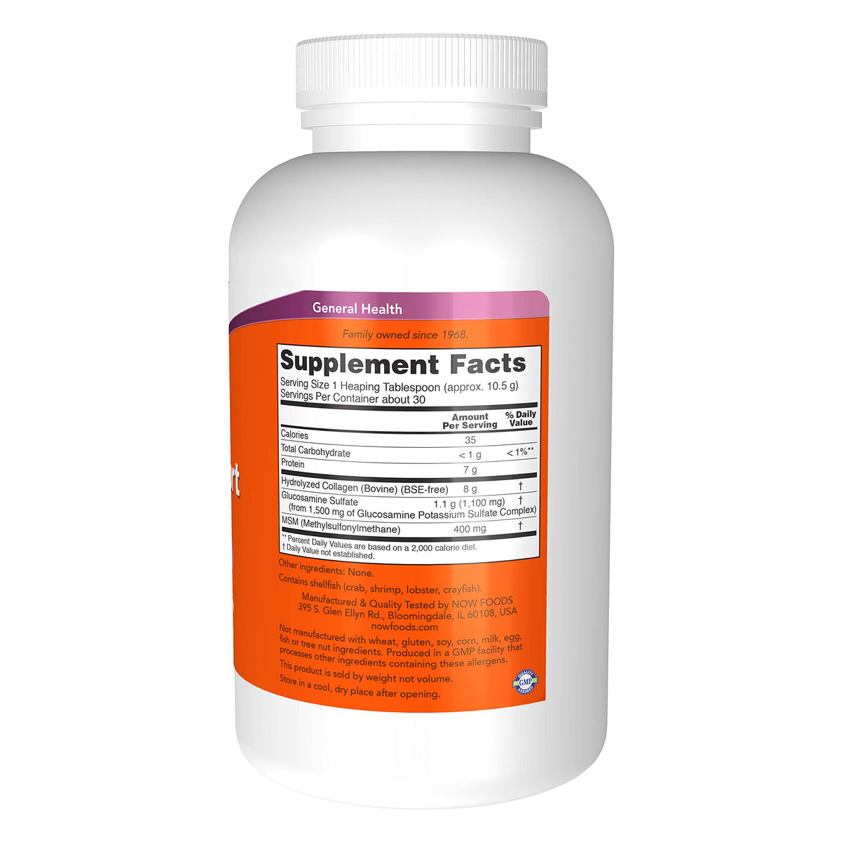 NOW Foods Supplements, Collagen Joint Support™ Powder with Beef Gelatin, Glucosamine Sulfate and MSM, 11-Ounce NOW FoodsBuy Supplements Australia