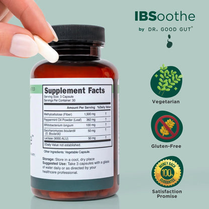 IBSoothe by Dr. Good Gut – Gut Health Supplement for Women & Men with Fiber, Probiotics, Enzymes & Peppermint Oil for Bloating Relief, Digestive Support, IBS Relief & Daily Gut Wellness – 90 Capsules DR. GOODGUTBuy Supplements Australia