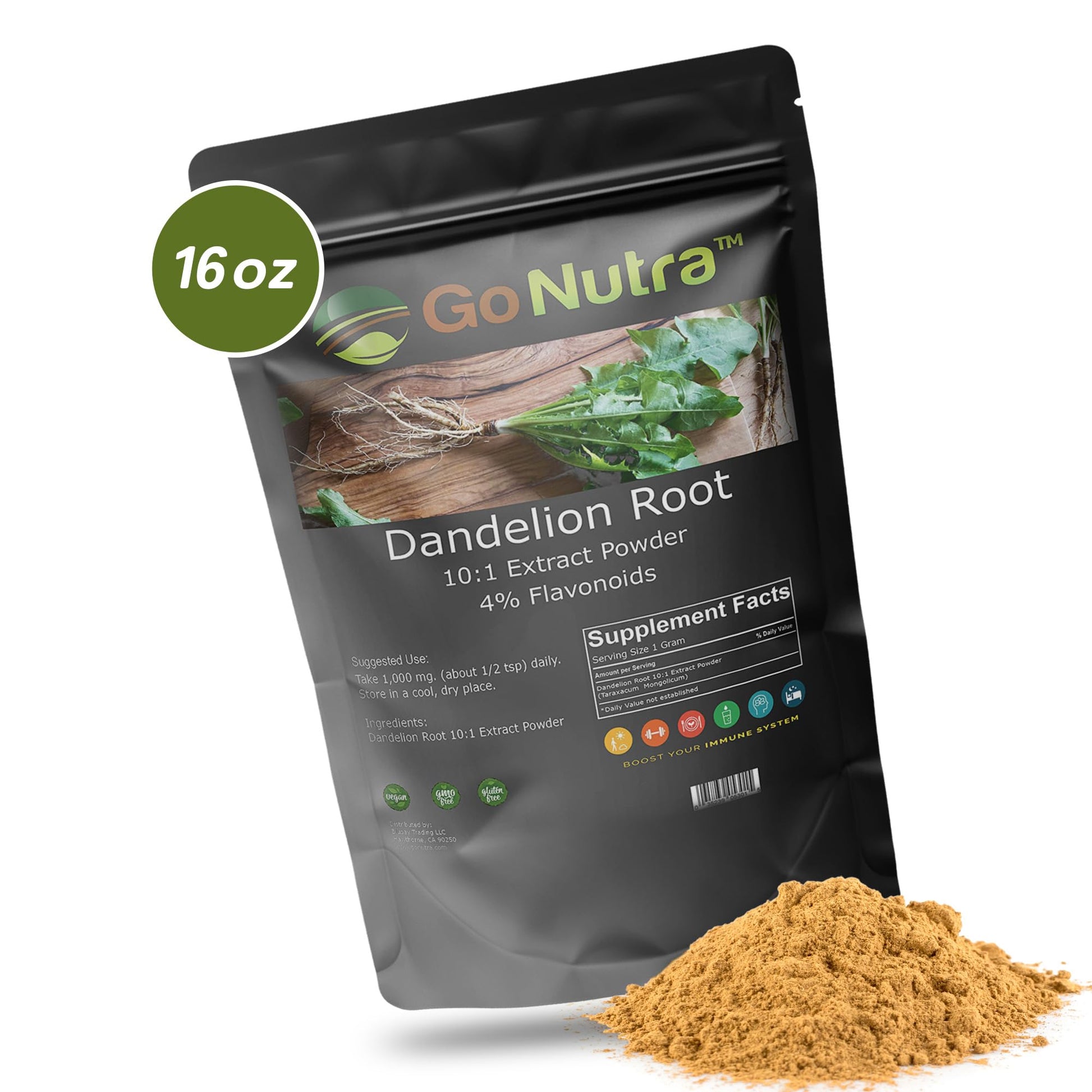 Go Nutra - Dandelion Root Powder, Potent 10:1 Dandelion Root Extract with 4% Flavonoids Go NutraBuy Supplements Australia