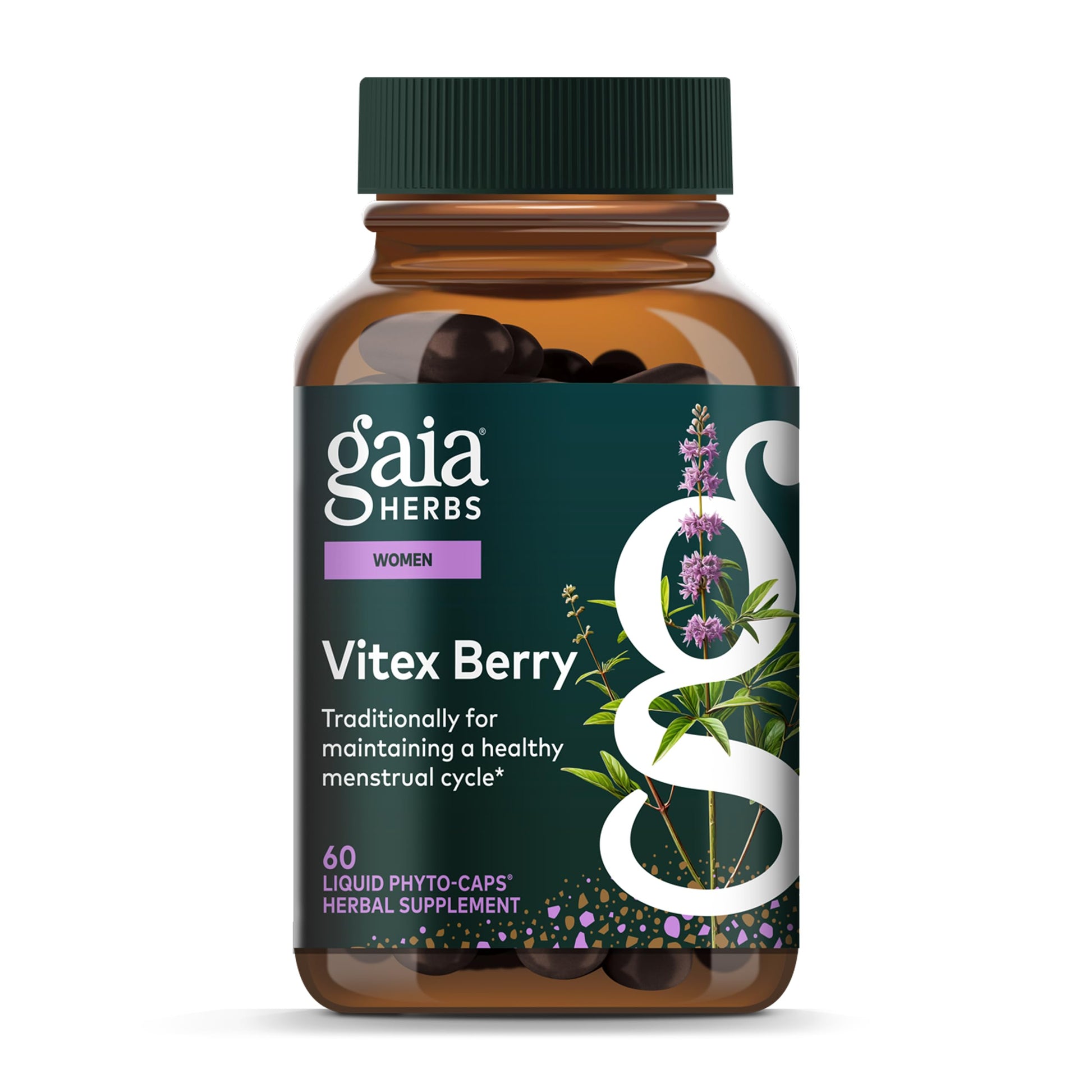 Gaia Herbs Vitex Berry - Vitex Traditionally Used to Support Hormone Balance for Women & a Healthy Menstrual Cycle* - 60 Vegan Liquid Phyto-Caps (30 Servings) Gaia HerbsBuy Supplements Australia