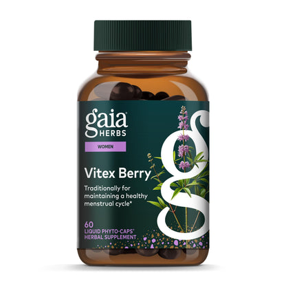 Gaia Herbs Vitex Berry - Vitex Traditionally Used to Support Hormone Balance for Women & a Healthy Menstrual Cycle* - 60 Vegan Liquid Phyto-Caps (30 Servings) Gaia HerbsBuy Supplements Australia