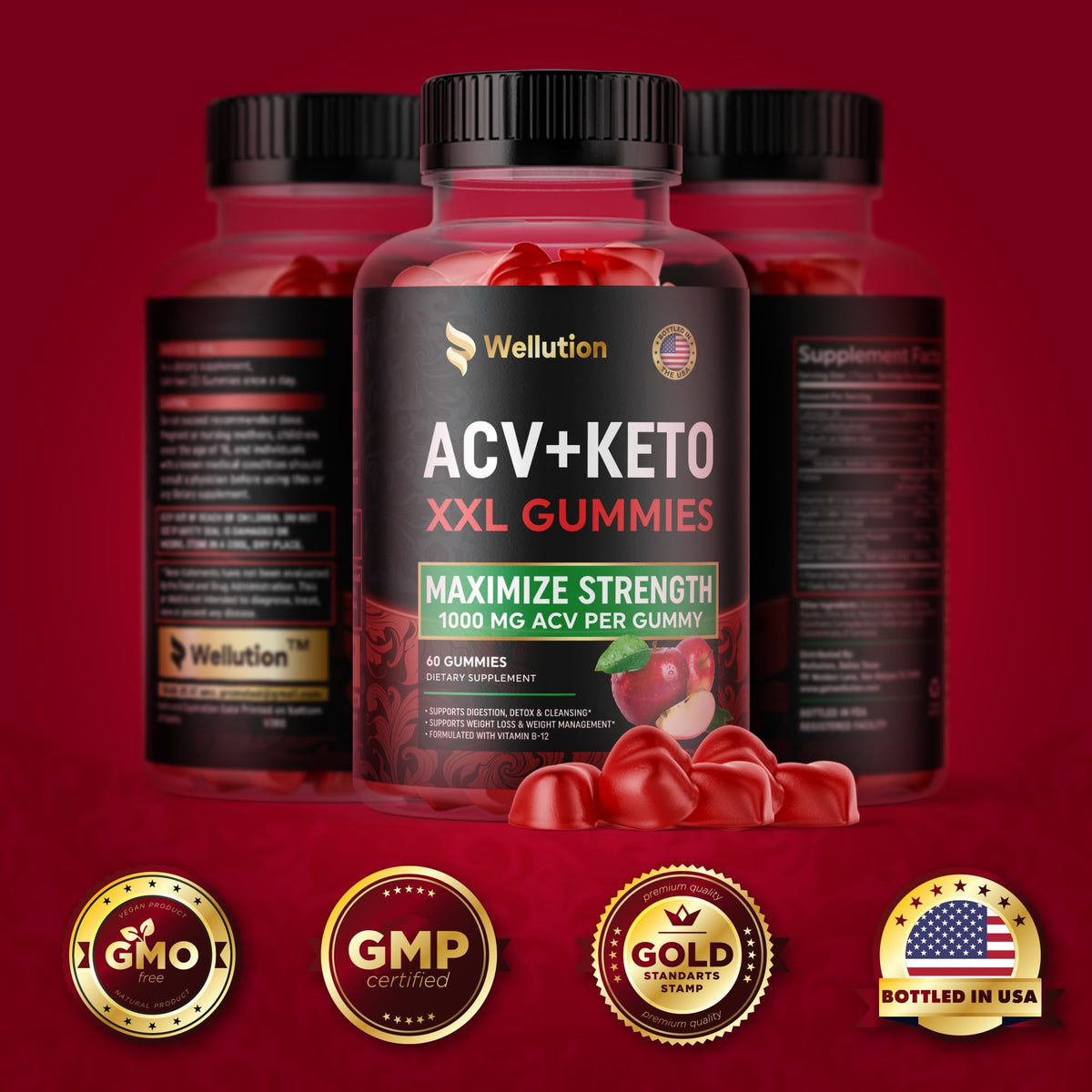 WELLUTION Apple Cider Vinegar 120 XXL Gummies - Support Digestion & Weight Management… WELLUTIONBuy Supplements Australia