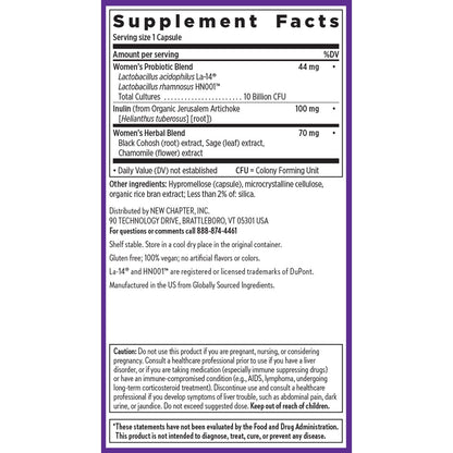 New Chapter All-Flora Probiotic Menopause Balance, Ultra-Concentrated Probiotics for Women with Black Cohosh for Menopause Hot Flashes, 100% Vegan, 30 Vegan Capsules New ChapterBuy Supplements Australia