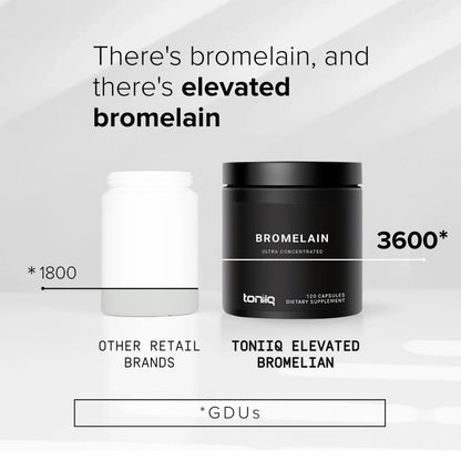 Ultra High Strength Bromelain 500mg - 3600 GDU/Gram - Highly Concentrated and Bioavailable - Third-Party Tested Formula - 120 Vegetarian Capsules - 120 Servings Per Container - Bromelain Supplement Toniiq buy supplements Au
