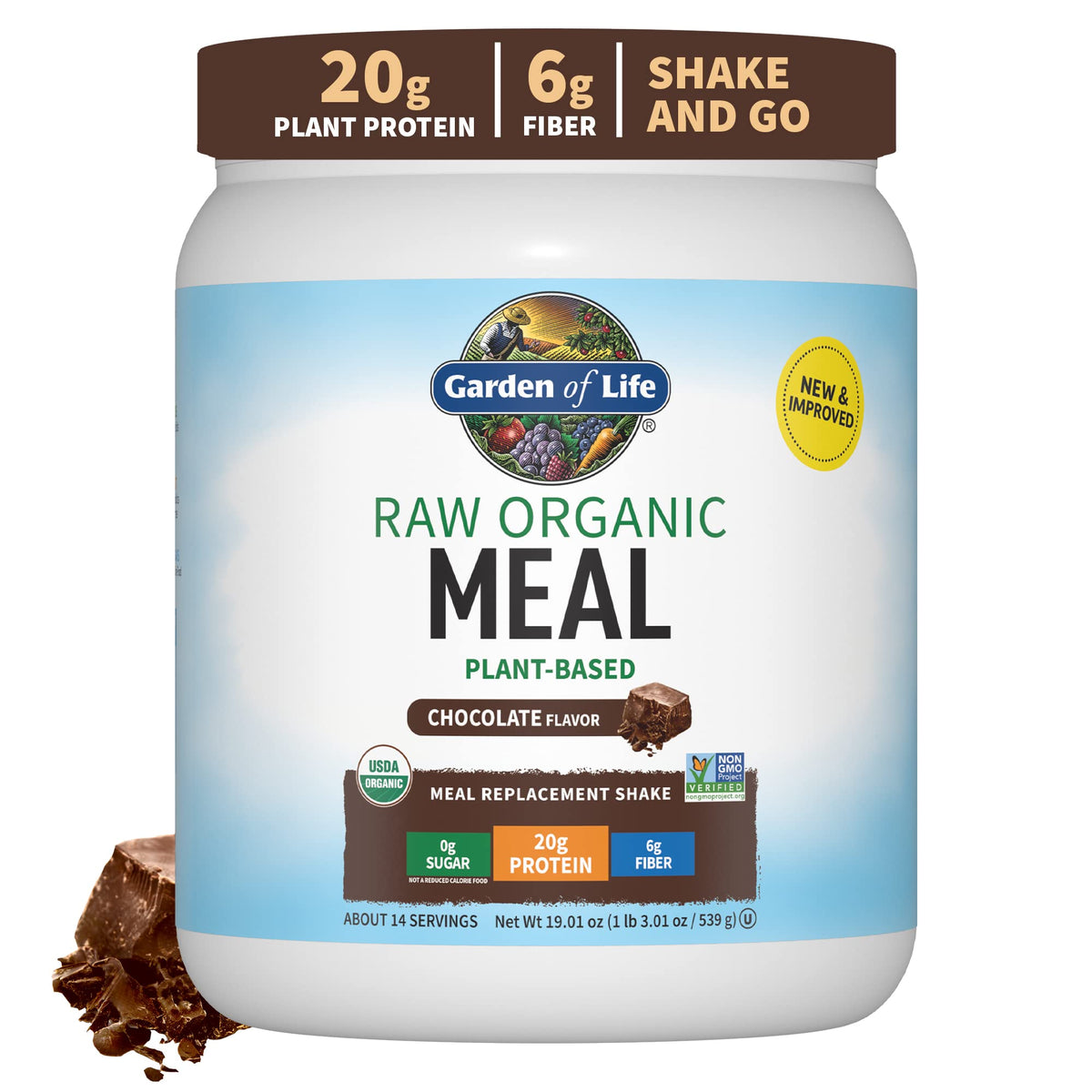 Garden of Life Vegan Protein Powder - Raw Organic Meal Replacement Shakes