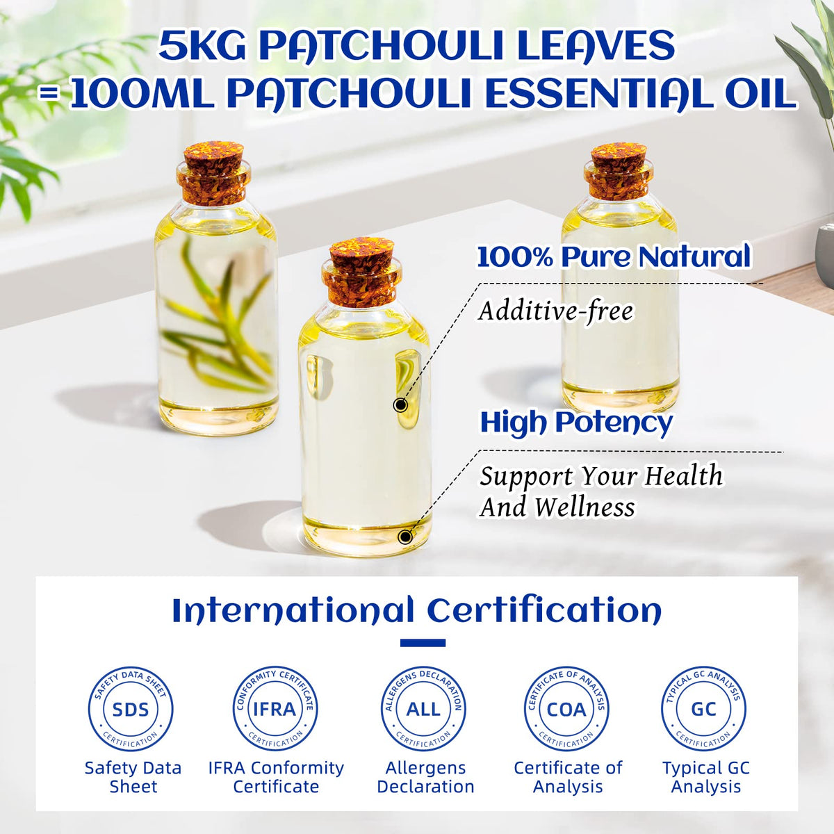HIQILI Patchouli Essential Oil 100ML, Pure Natural, for Perfume Making, Diffuser and Skin HIQILIBuy Supplements Australia