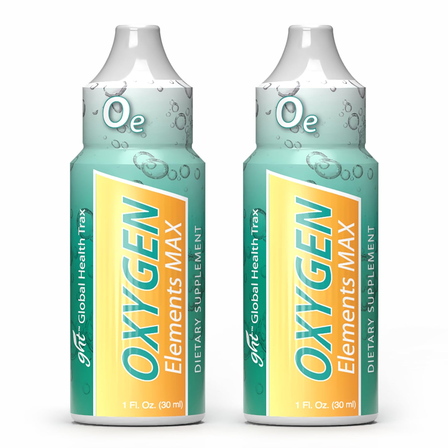 GHT Oxygen Elements Max Liquid Oxygen Drops in 1 Ounce Bottle, Portable Supplement - Bolster Endurance and Stamina, Cleanse Cells (2 Pack) ght Global Health TraxBuy Supplements Australia