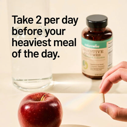 NatureWise Digestive Enzymes - Multi Enzymes with Probiotics + Prebiotics - Post Mealtime Comfort & Bloating Support + Aids Digestion and Gut Health - Soy-Free, Non-GMO - 60 Capsules[1-Month Supply] NatureWiseBuy Supplements Australia