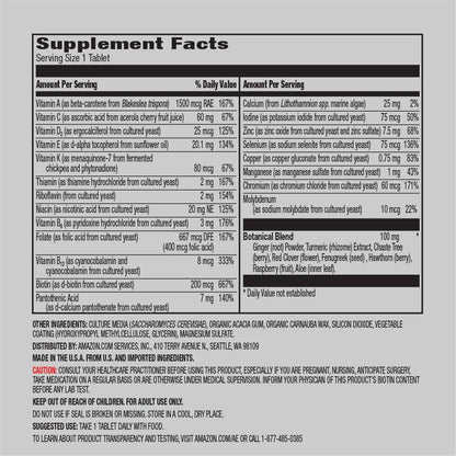 Amazon Elements Men's and Women's One Daily Multivitamins, Vegan, 65 Tablets, 2 month supply Amazon ElementsBuy Supplements Australia