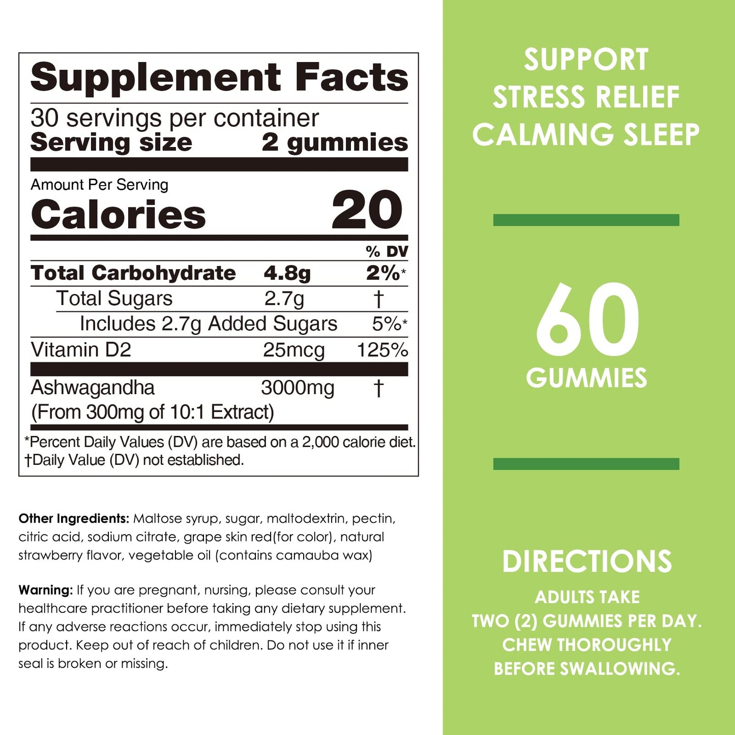 Nature's Key Ashwagandha Gummies, 3000mg High Potency Ashwagandha Root Extract with Vitamin D2, Stress, Calm Mood & Cognition, for Men & Women, Strawberry Flavor (60 Count (Pack of 1) Nature's KeyBuy Supplements Australia