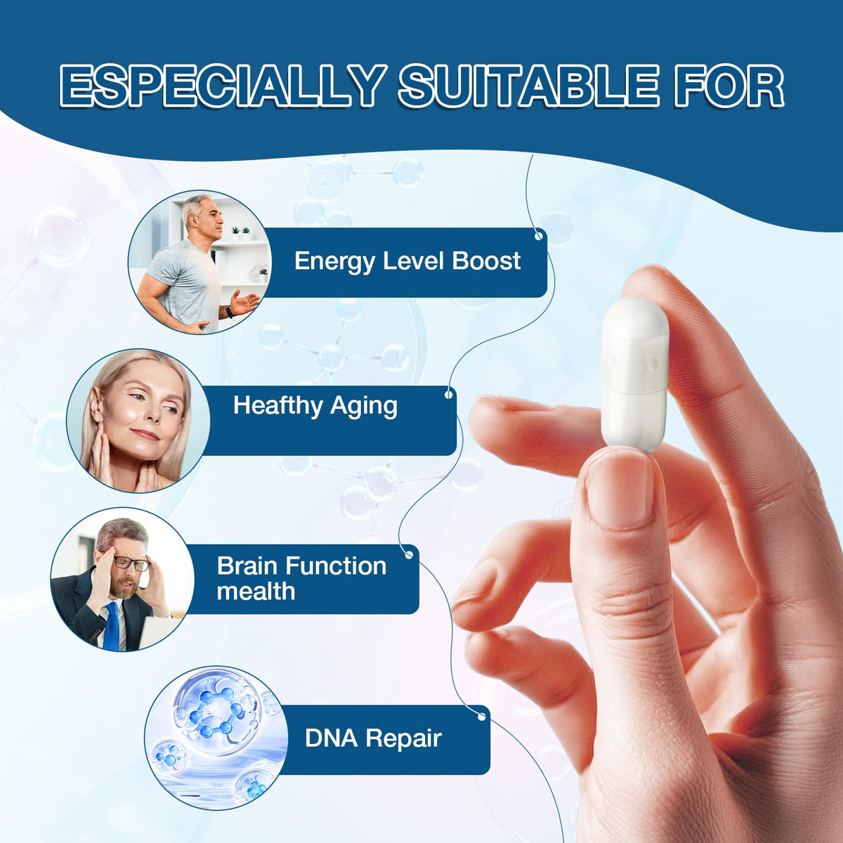 NAD+ Supplement 1000mg - Nicotinamide Riboside (NR) and Resveratrol, Liposomal NAD of Pure Organic Ingredients for Women & Men Healthy Aging, Brain and Cellular Energy, 80 Capsules TOPCAPAKBuy Supplements Australia