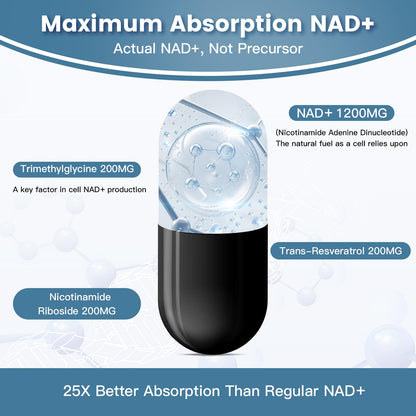 inGreens Liposomal NAD+ Supplement 1800 mg with Nicotinamide Riboside, Trans Resveratrol, Trimethylglycine，Replaces NMN, Boost NAD+, Aging Defense，Cellular Energy, 120 Softgels inGreensBuy Supplements Australia