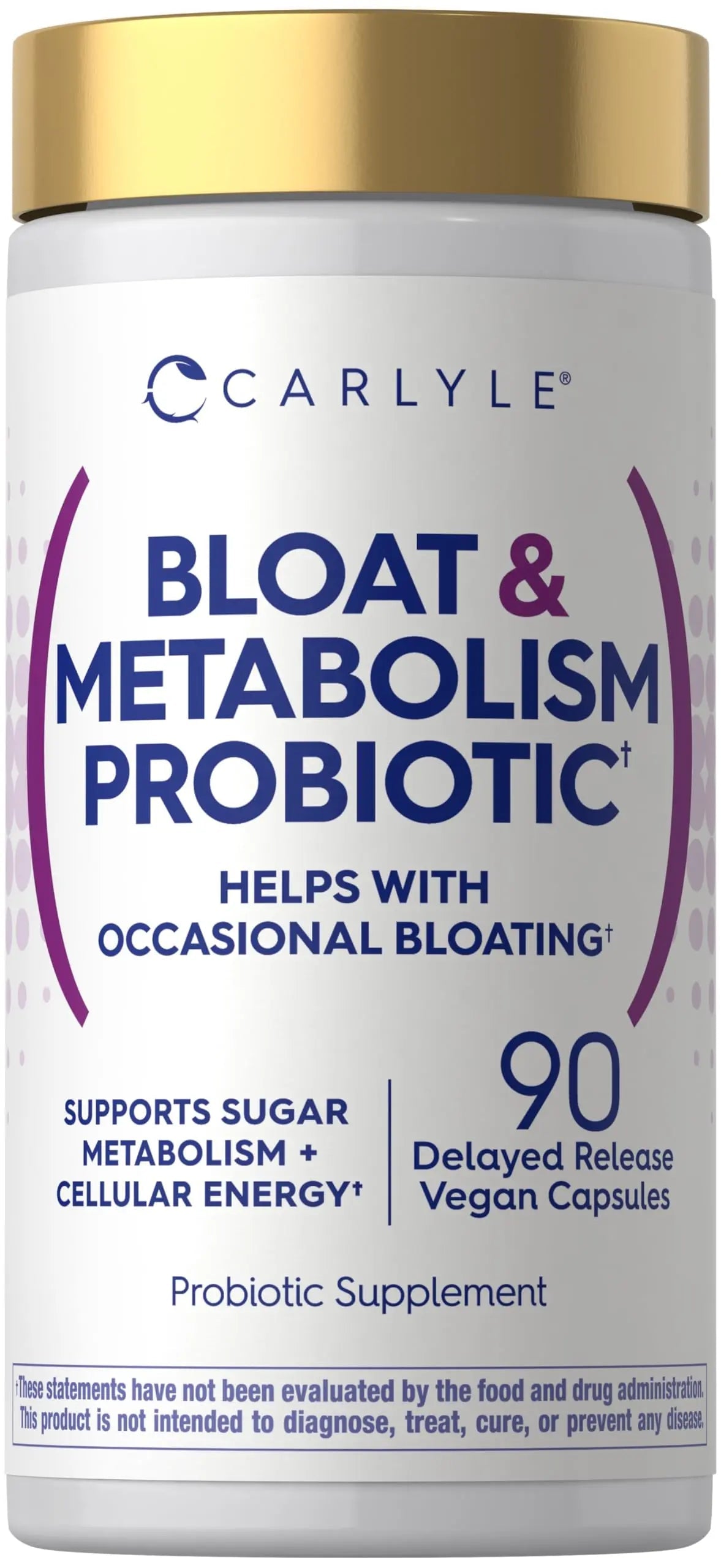 Carlyle Bloat and Metabolism Probiotic | 90 Capsules | Bloating Relief Formula | Sugar & Cellular Energy Support | for Women and Men | Vegan, Non-GMO, Gluten Free CarlyleBuy Supplements Australia
