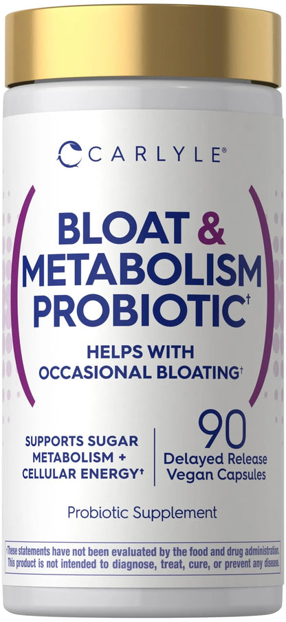 Carlyle Bloat and Metabolism Probiotic | 90 Capsules | Bloating Relief Formula | Sugar & Cellular Energy Support | for Women and Men | Vegan, Non-GMO, Gluten Free CarlyleBuy Supplements Australia