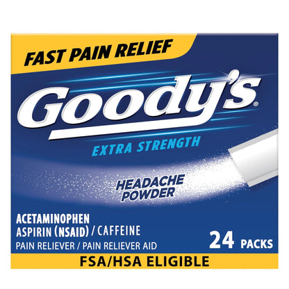 Goody’s Headache Powder Extra Strength Pain Relief, Triple Action Headache Relief with Aspirin, Acetaminophen & Caffeine, 24 Count Goody'sBuy Supplements Australia
