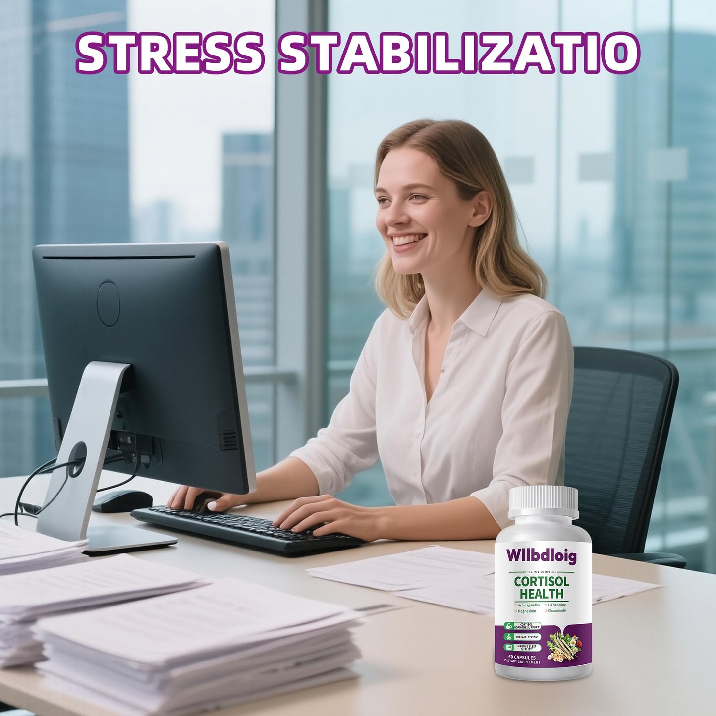 Cortisol Supplements for Women Men, High Cortisol Reducer Health, Detox Cortisol Manager for Stress Relief ,Mood and Sleep with Ashwagandha, L-Theanine, Lower and Control - Non-GMO,Vegan 60 Capsules WllbdloigBuy Supplements Australia