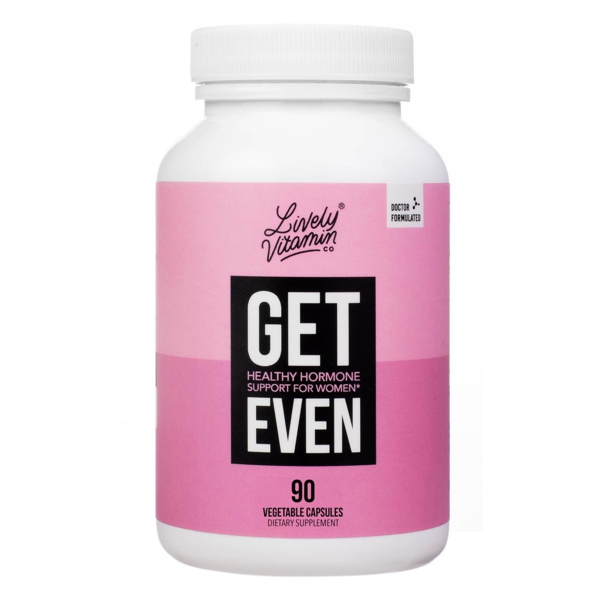 LIVELY VITAMIN CO. Get Even - Women's Hormonal Balance Blend - Helps Reduce Severity of Periods, PMS & Menopause - Eases Cramps & Bloating - Mood Regulation - Period Pain & Discomfort - 90 Count LIVELY VITAMIN COBuy Supplements Australia