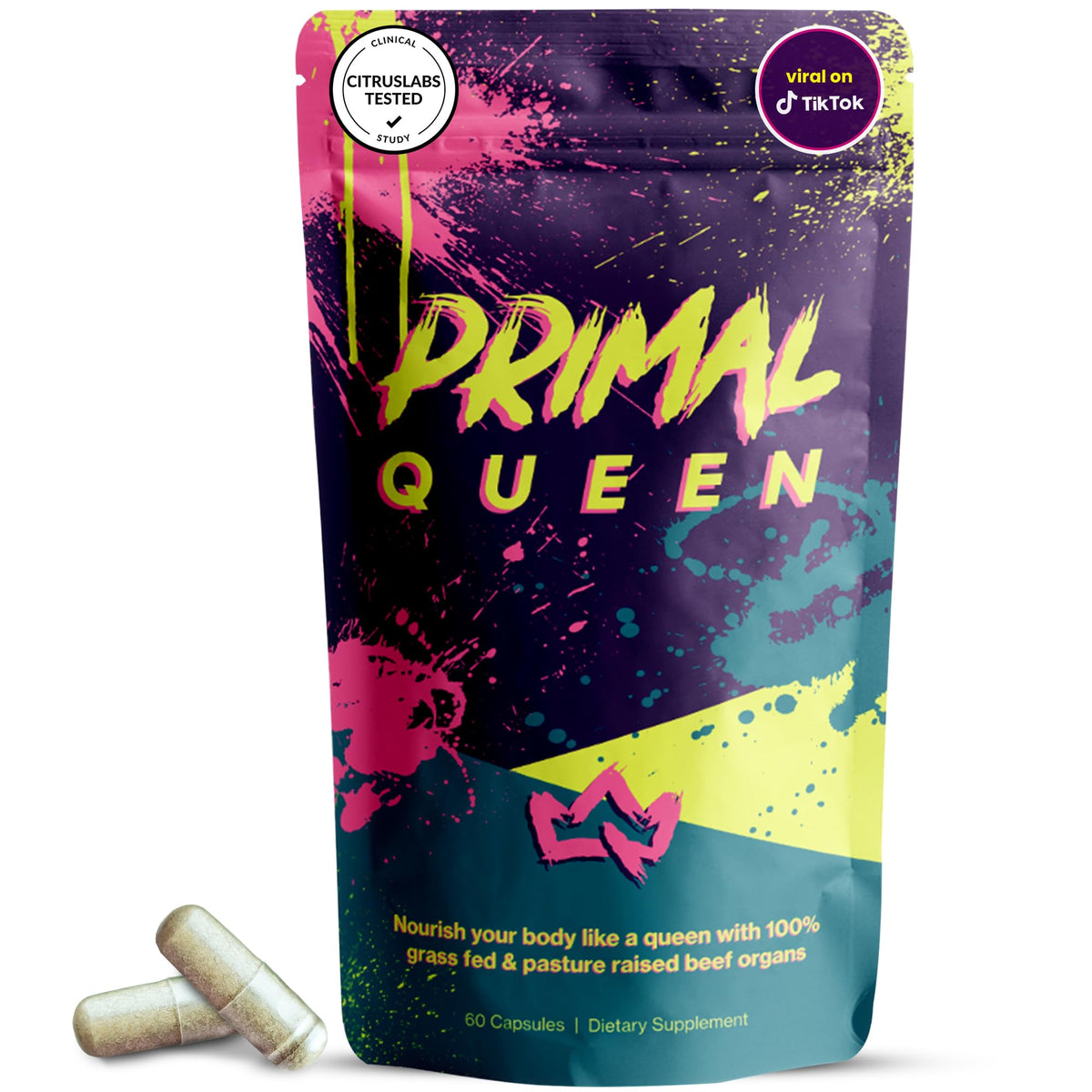 Primal Queen Female-Optimized Beef Organ Superfood Supplement (Beef Liver, Kidney, Heart, & 3 More) - 100% Grass Fed, Pasture Raised - 3rd Party & Clinically Tested Primal QueenBuy Supplements Australia