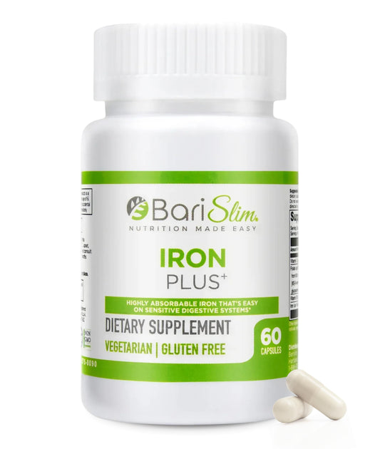 BariSlim Iron Plus Capsules - Formulated for Patients After Weight Loss Surgery Including Gastric Bypass & Gastric Sleeve – Easy Digestion & Comprehensive Health Support | 2 Month Supply (60 Servings) BariSlim buy supplements Au