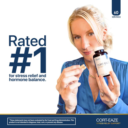 NuEthix Formulations Cort-Eaze - Cortisol Supplement - Health Support Supplement with Ashwagandha, L-Theanine & Rhodiola Rosea - Relaxation and Deep Sleep, 60 Capsules, 30 Servings NuEthix FormulationsBuy Supplements Australia