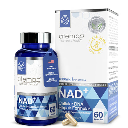 NAD+ Supplement 1000 mg High Absorption – Supports Energy, Cellular Health, Brain Function, and Healthy Aging – Pure NAD Formula with 60 Capsules ATEMPO NATURAL LIFESTYLEBuy Supplements Australia