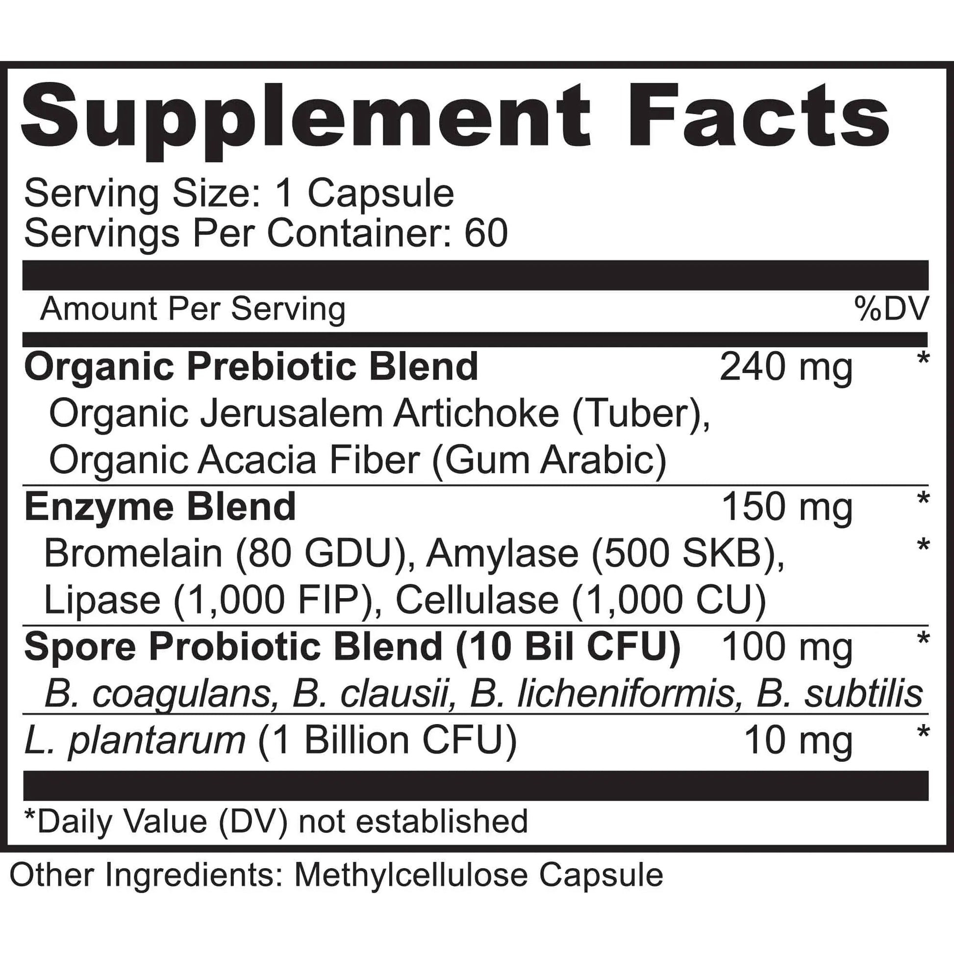 MoxyVites Spore Probiotic Complex - All In One Prebiotics and Probiotics for Digestive Health, Postbiotic, Digestive Enzymes Daily Supplement - Spore Based Probiotic for Women & Men MoxyVitesBuy Supplements Australia