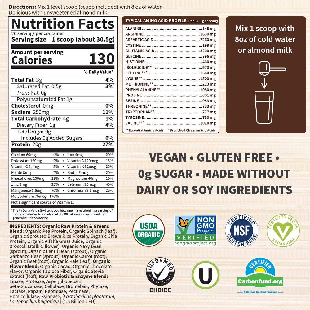 Garden Of Life, Powder Protein Greens Chocolate Organic, 22 Ounce Garden of LifeBuy Supplements Australia