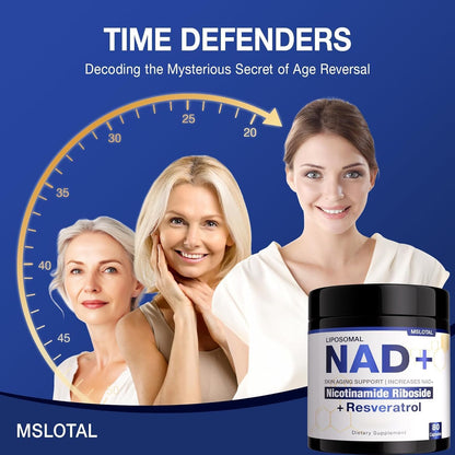 NAD+ Supplement - NAD Nicotinamide Riboside Resveratrol NAD Supplement 1000mg Pure Organic for Women and Men Anti-Aging, Energy, Focus, 80 Capsules MSLOTALBuy Supplements Australia