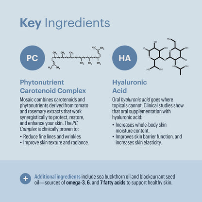 ELYSIUM Mosaic - Hyaluronic Acid Supplement - Clinically Proven - Fights Fine Lines & Skin Aging - Collagen Supplement - 30-Day Supply (Vegan Softgels) ELYSIUMBuy Supplements Australia