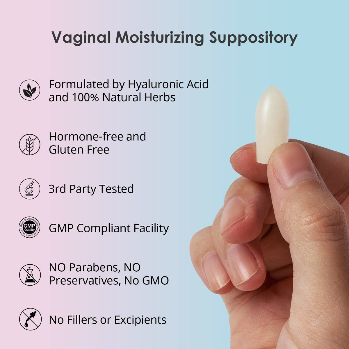 Intimate Moisturizer, Vaginal Suppository for Dryness & Discomfort, Feminine Long Lasting Hydration Support with Hyaluronic Acid and Natural Herbs - PH Balance, Estrogen and Drug Free (24 Inserts) vetrueBuy Supplements Australia