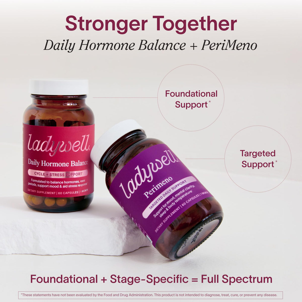 Ladywell Perimeno - Perimenopause Support - Support for Mood, Mental Clarity, Sleep & Hot Flashes - Black Cohosh, Reishi, Wild Yam, Holy Basil, Schisandra, Rhodiola, Siberian Rhubarb / 60 Veg Caps LadywellBuy Supplements Australia