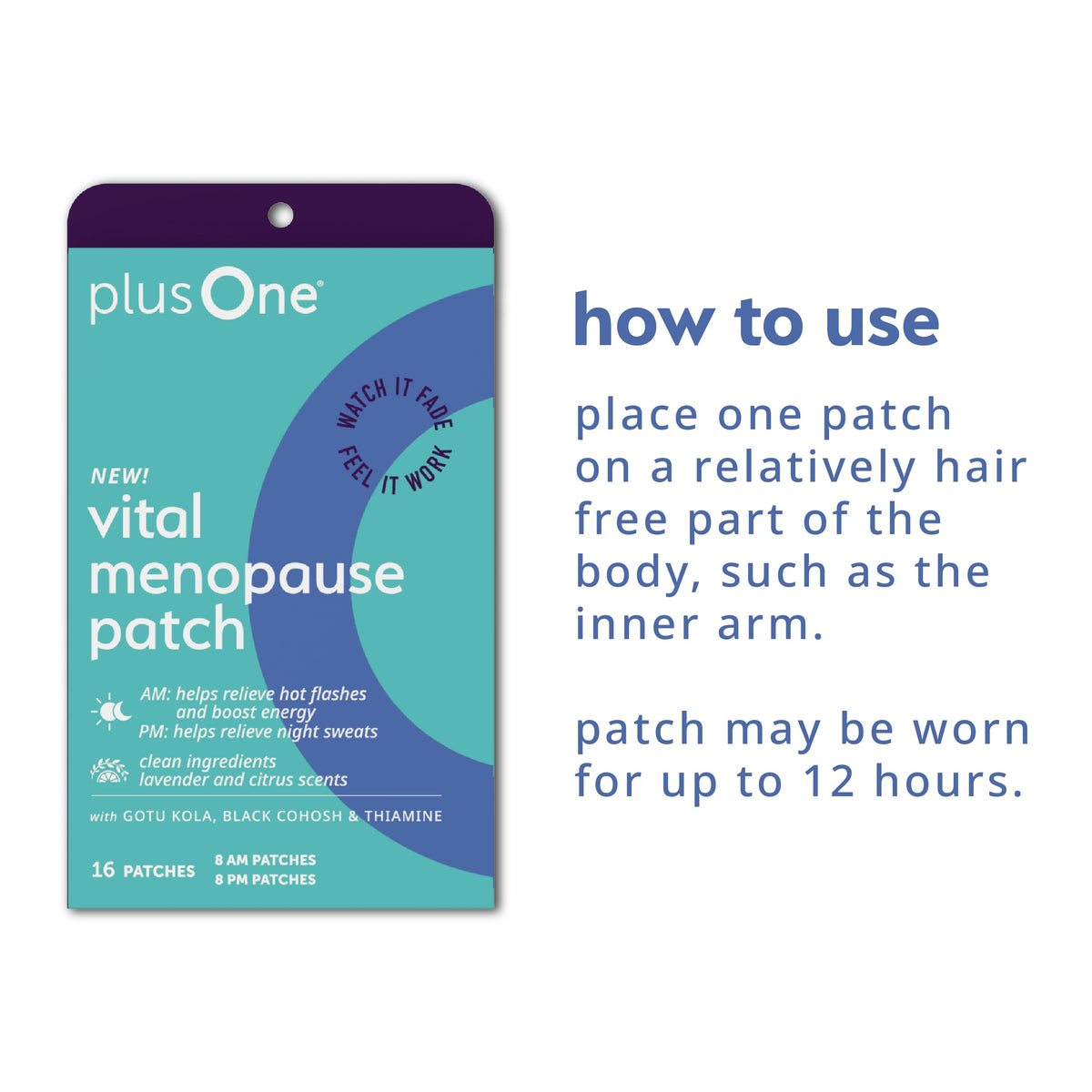 plusOne Vital Menopause Patches AM & PM – Hot Flash & Night Sweat Support – Promotes Energy & Sleep – Herbal Arjuna Daily Patches – 16ct plusOneBuy Supplements Australia