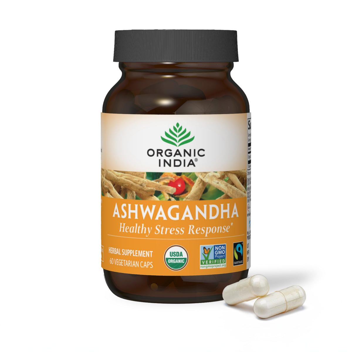 ORGANIC INDIA Ashwagandha Capsules - Organic Ashwagandha Supplement - Vegan Ashwagandha Root, Gluten-Free, Kosher, Non-GMO, Supports Stress Relief, Energy, and Sleep - 60 Capsules ORGANIC INDIABuy Supplements Australia