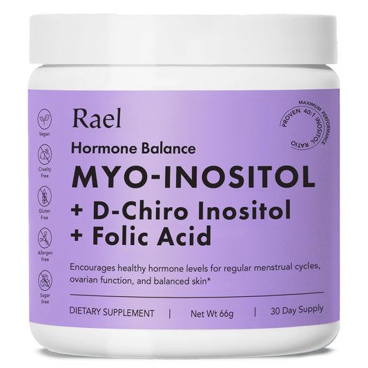 Rael Hormone Balance for Women, Inositol Powder Supplement - Vitamin B8, 40:1 Proven Ratio, Folic Acid for Ovarian Function (30 Servings) RaelBuy Supplements Australia