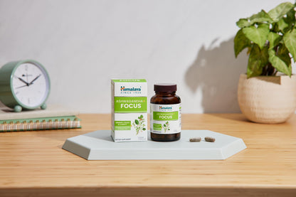 Himalaya Ashwagandha+ Focus - Herbal Focus Supplement with B12, Rosemary, Green Tea, and Bacopa Nootropics for Memory and Clarity - Vegan, Non-GMO, Gluten Free, 1690 mg, 60 Caplets HimalayaBuy Supplements Australia