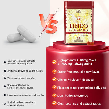 Libido Booster for Women with 1500mg Maca & 1000mg Ashwagandha, Vitamin D & B6, for Energy, Mood - Strongest Female Libido Booster + Hormone Balance for Women Cortisol Reducer | 0 Sugar, 60 Gummies HewvrixBuy Supplements Australia