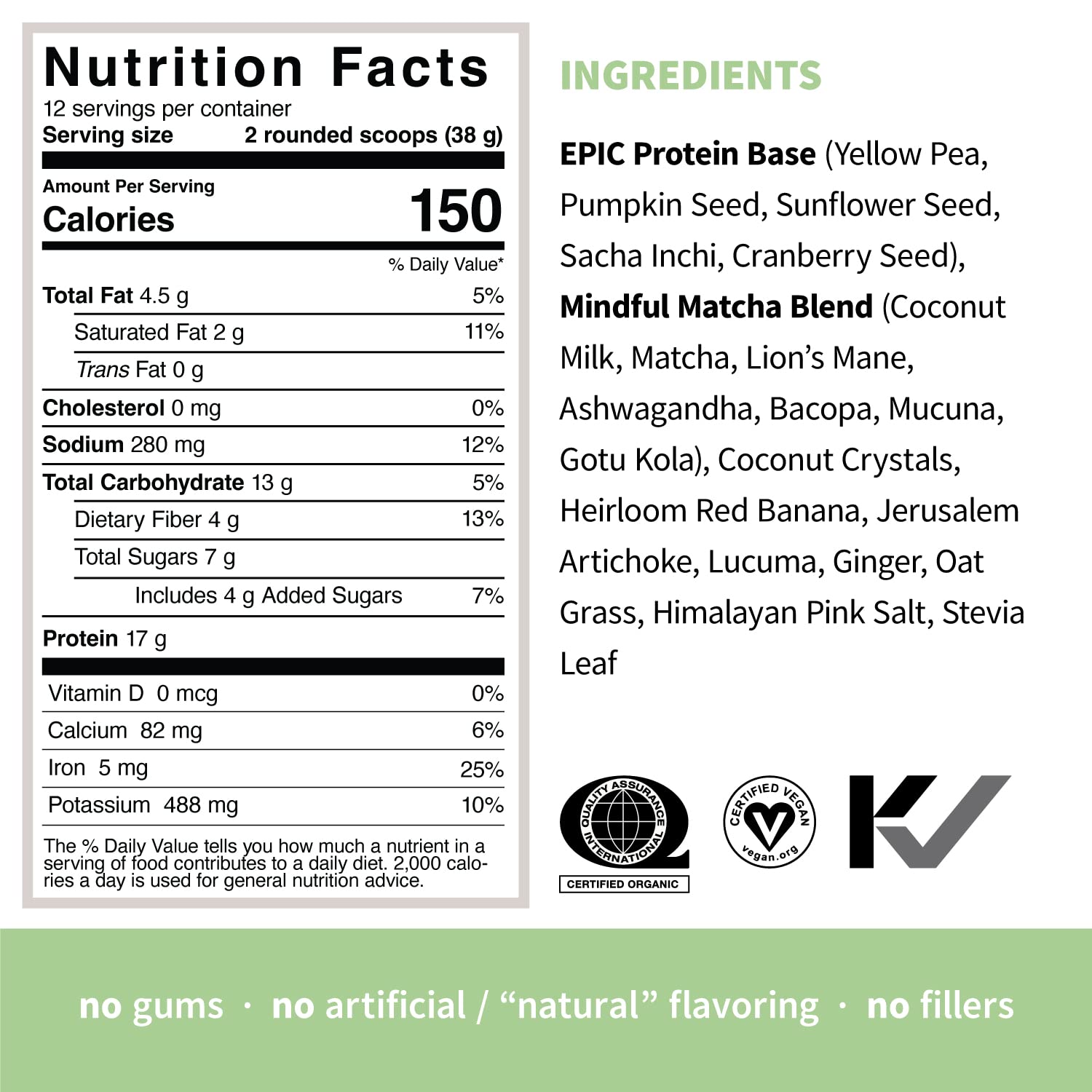 Sprout Living Epic Protein, Plant Based Protein & Superfoods Powder, Mindful Matcha Sprout LivingBuy Supplements Australia