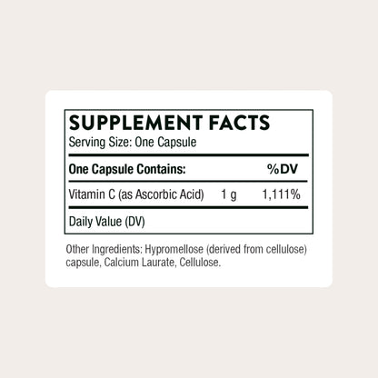 THORNE - Vitamin C 1,000 mg Supplement - Supports Healthy Immune Function & Collagen Formation - Provides Antioxidant Benefits - Third-Party Certified